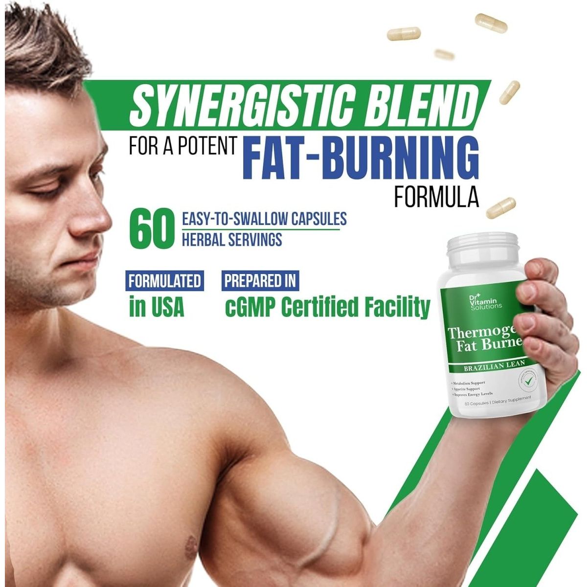 Thermogenic Fat Burner Brazilian Lean, Weight Loss, Waist Trimmer & Reduces Bloating 60 Capsules - Suppviv