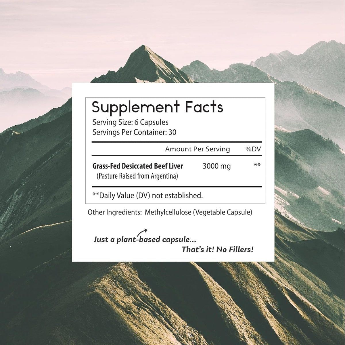 Thomas' All - Natural Remedies Grass - Fed Desiccated Beef Liver Capsules, 3000Mg 180 CT - Suppviv