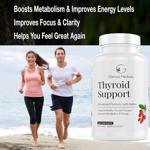 Thyroid Support - Advanced Formula with Iodine Supports Metabolism & Energy 60 Capsules - Suppviv