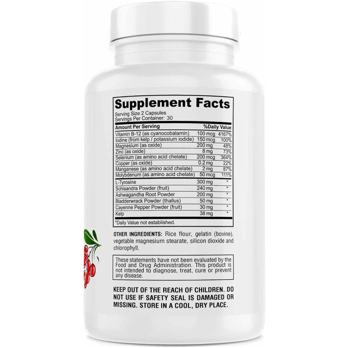 Thyroid Support - Advanced Formula with Iodine Supports Metabolism & Energy 60 Capsules - Suppviv