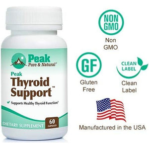 Thyroid Support by Peak Pure & Natural Supplement for Metabolism Booster 60 Capsules - Suppviv