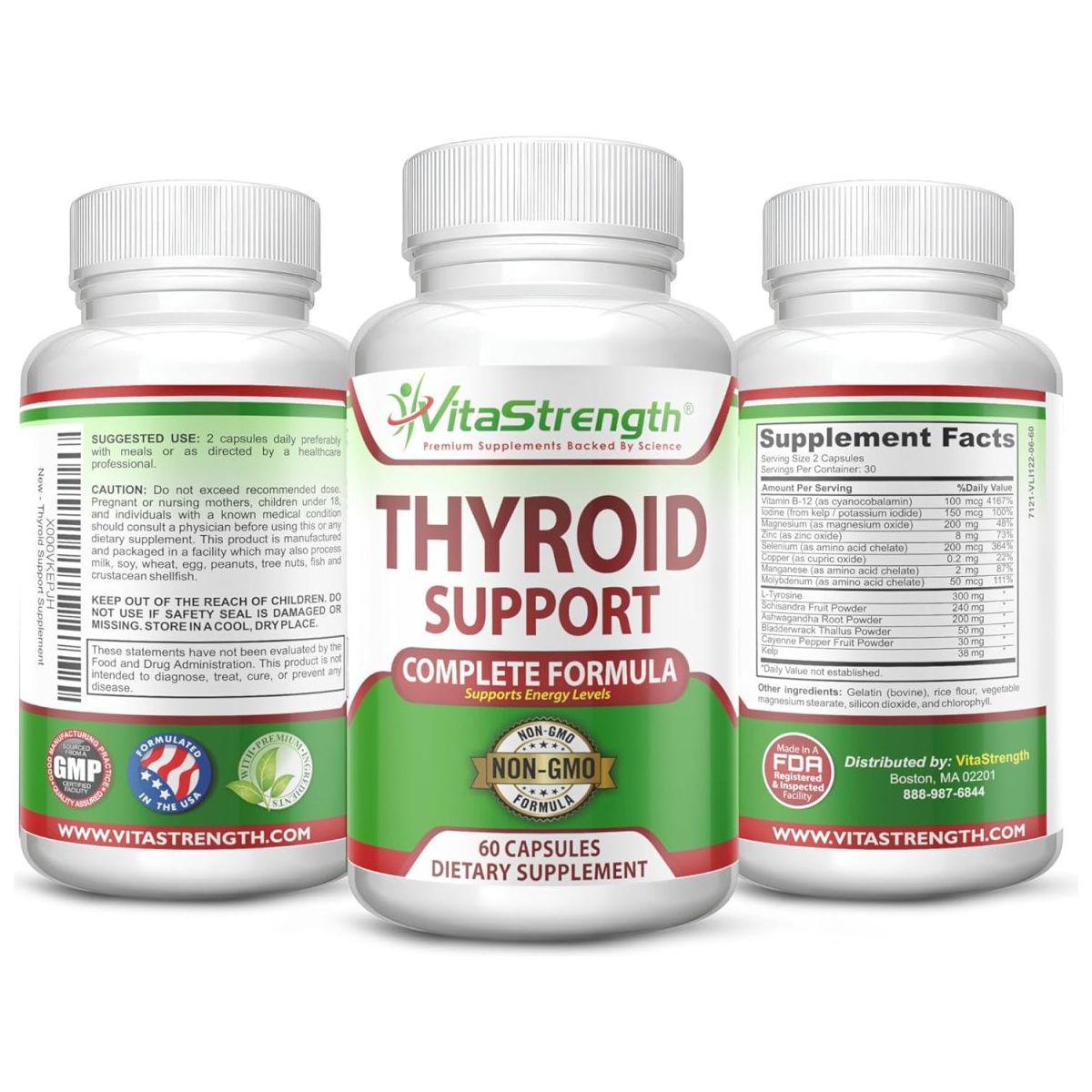 Thyroid Support - Complete Formula to Support Energy Levels with Iodine 1 PACK - Suppviv