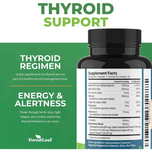 Thyroid Support for Women & Men with Iodine - Energy, Focus & 60 Capsules - Suppviv