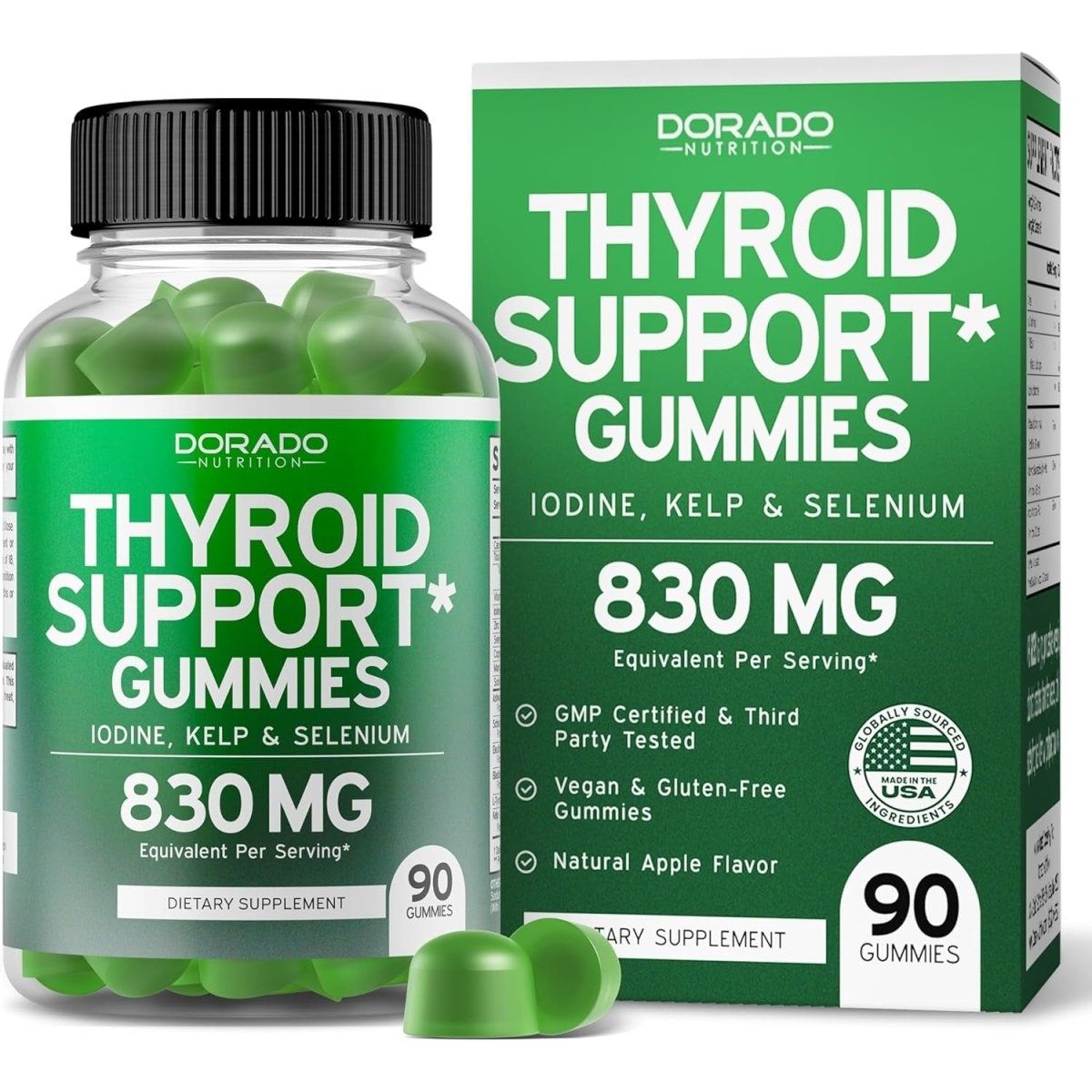 Thyroid Support Gummies for Women & Men Ashwaganda, Iodine & More (90 Gummies) - Suppviv