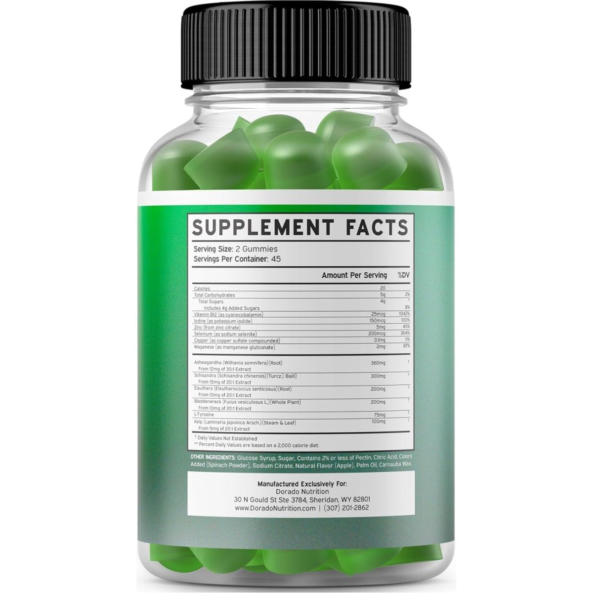 Thyroid Support Gummies for Women & Men Ashwaganda, Iodine & More (90 Gummies) - Suppviv