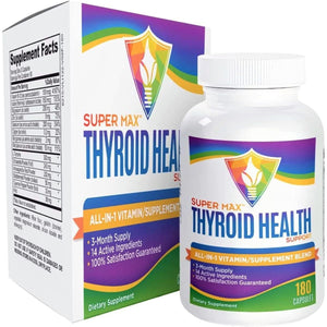 Thyroid Support Supplement (AIO Formula) with 14 Active Ingredients 180 Capsules 1 PACK - Suppviv