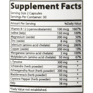 Thyroid Support Supplement - Boost Energy, Metabolism & Immune Support 60 Capsules - Suppviv