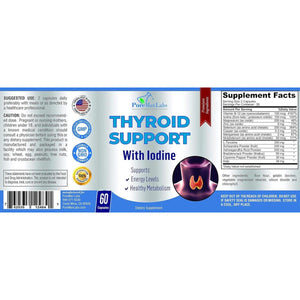 Thyroid Support with Iodine - Metabolism & Energy Booster 60 Capsules - Suppviv