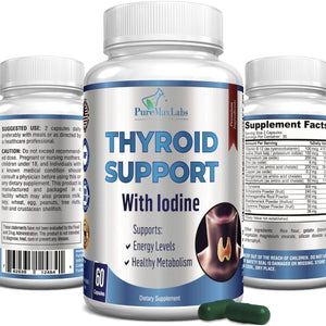 Thyroid Support with Iodine - Metabolism & Energy Booster 60 Capsules - Suppviv