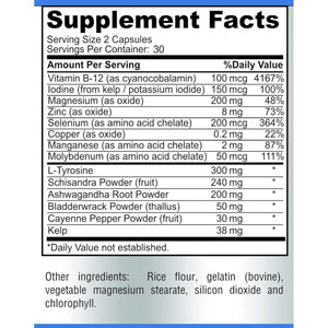 Thyroid Support with Iodine - Metabolism & Energy Booster 60 Capsules - Suppviv