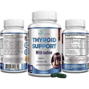 Thyroid Support with Iodine - Metabolism & Energy Booster 60 Capsules - Suppviv