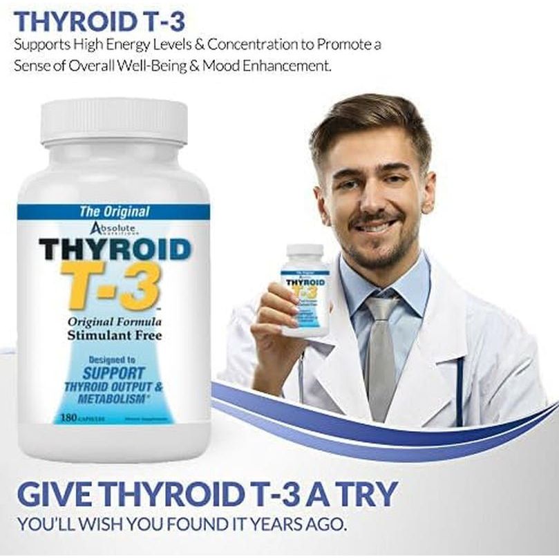 Thyroid T - 3 Radical Metabolic Booster, Energy & Focus 180 Capsules - Suppviv