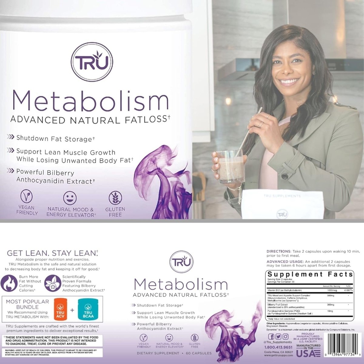 TRU Metabolism - Advanced Fat Loss & Fight Cravings & Boost Mood 30 Servings - Suppviv