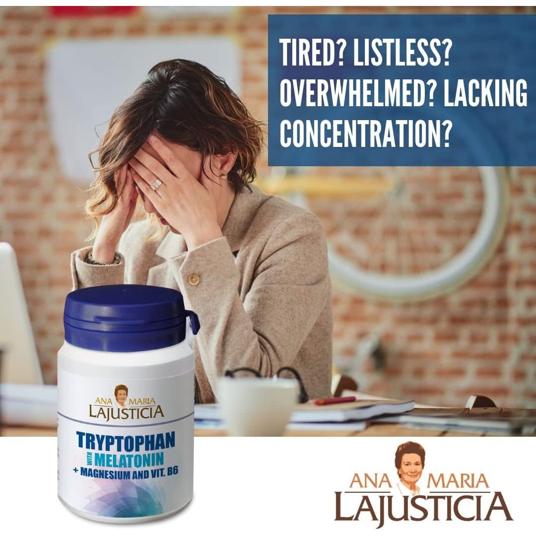 TRYPTOPHAN - MELATONIN & Magnesium, Vitamin B6 60 Tablets - Suppviv