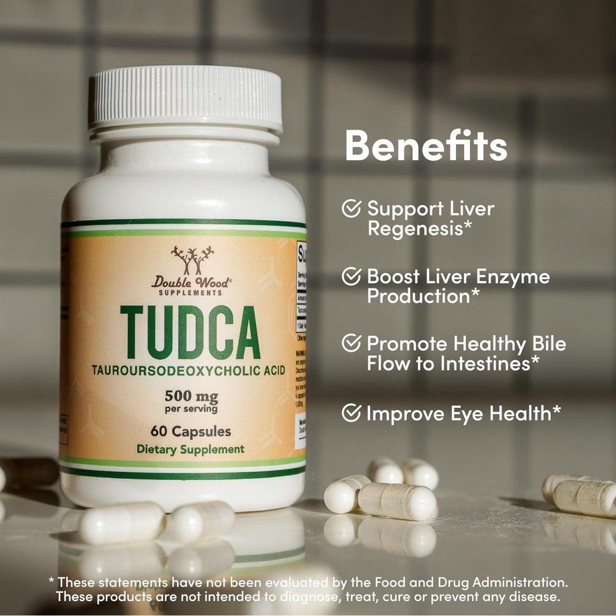 TUDCA Bile Salts Liver Support 500Mg Servings 60 Capsules - Suppviv