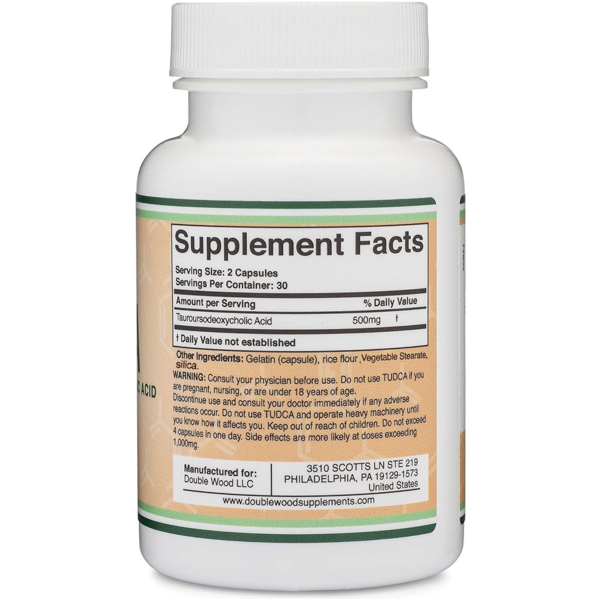 TUDCA Bile Salts Liver Support 500Mg Servings 60 Capsules - Suppviv