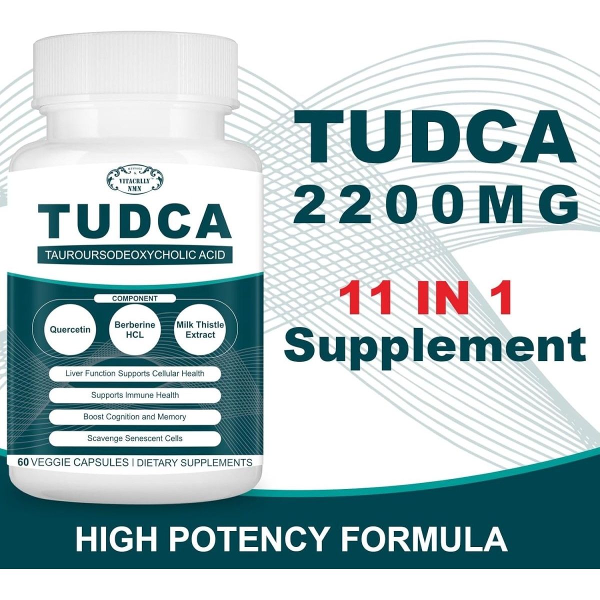 TUDCA - Bile Salts Supplement Complex for Liver Detox & Cleanse, 120 Capsules/2200MG - Suppviv