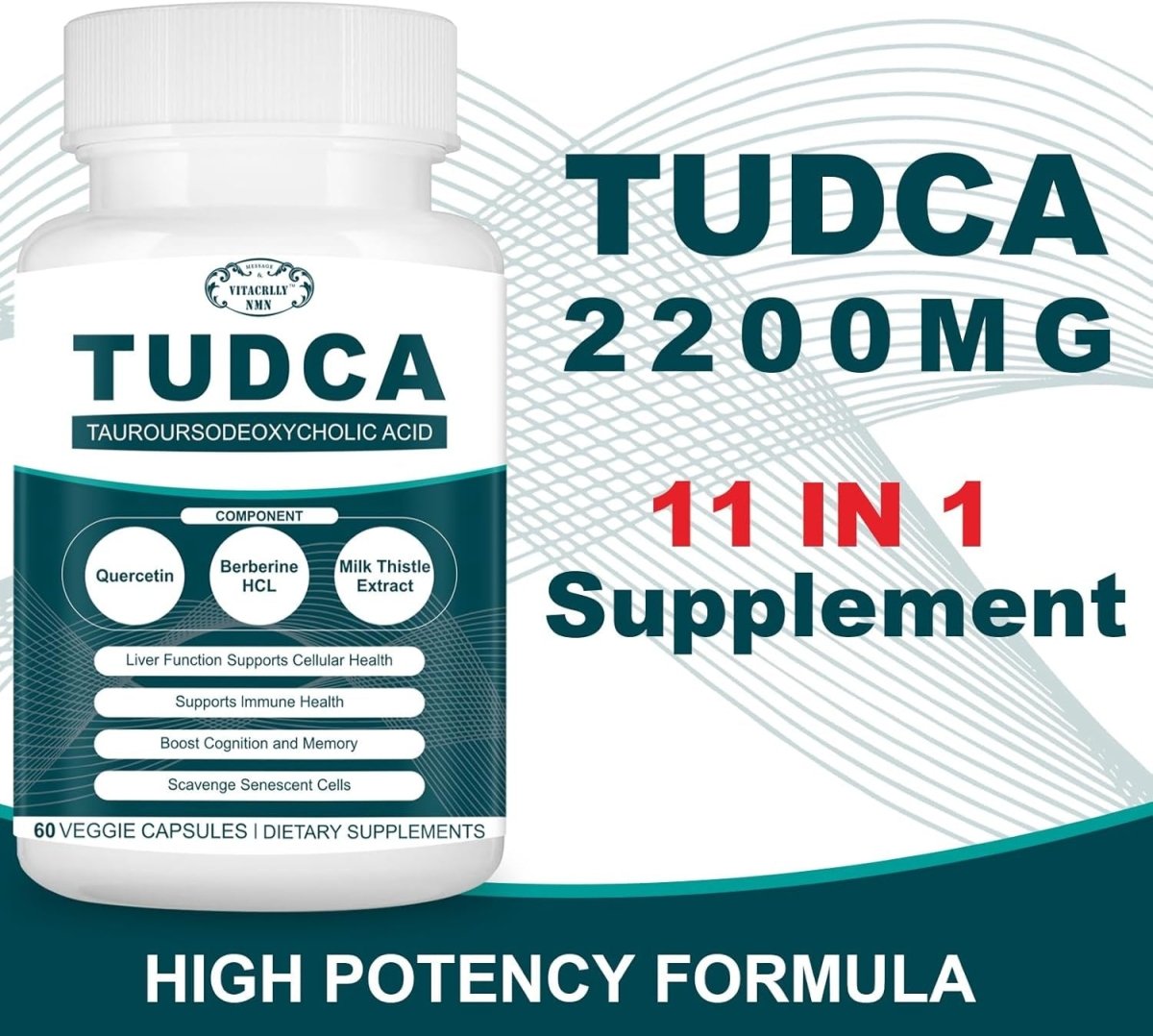 TUDCA Bile Salts Supplement Complex for Liver Detox & Cleanse (60 Capsules / 2200MG) - Suppviv