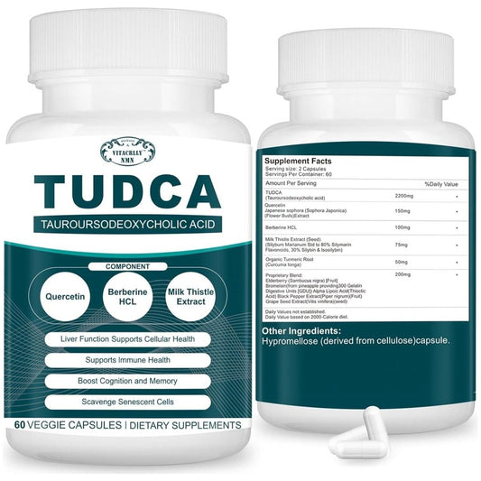 TUDCA Bile Salts Supplement Complex for Liver Detox & Cleanse (60 Capsules / 2200MG) - Suppviv