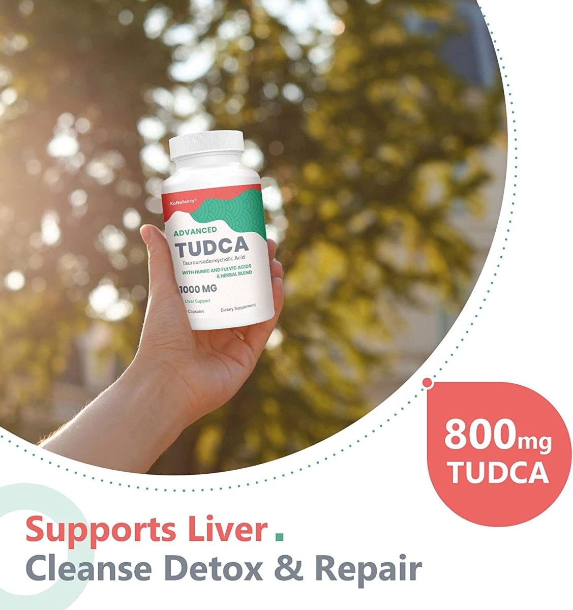 TUDCA Liver Supplements 1000 Mg - Bile Salts for Liver Cleanse & Detox 360 Vegan Capsules - Suppviv