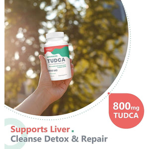 TUDCA Liver Supplements 1000 Mg - Bile Salts for Liver Cleanse Detox (60 Vegan Capsules) - Suppviv