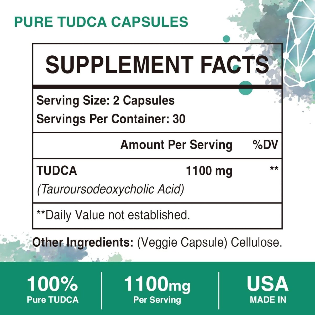 TUDCA Liver Supplements 1100Mg, Ultra Bile Salts 60 Capsules - Suppviv