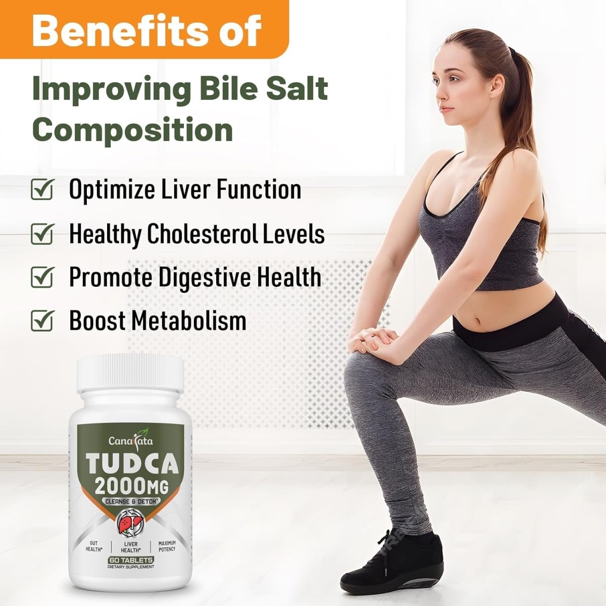 TUDCA Liver Supplements 2000Mg - Strong Bile Salts Support Liver Detox & Cleanse (30 Days Supply) - Suppviv