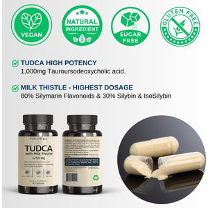 TUDCA Milk Thistle 1250Mg - Liver Support 90 Capsules - Suppviv