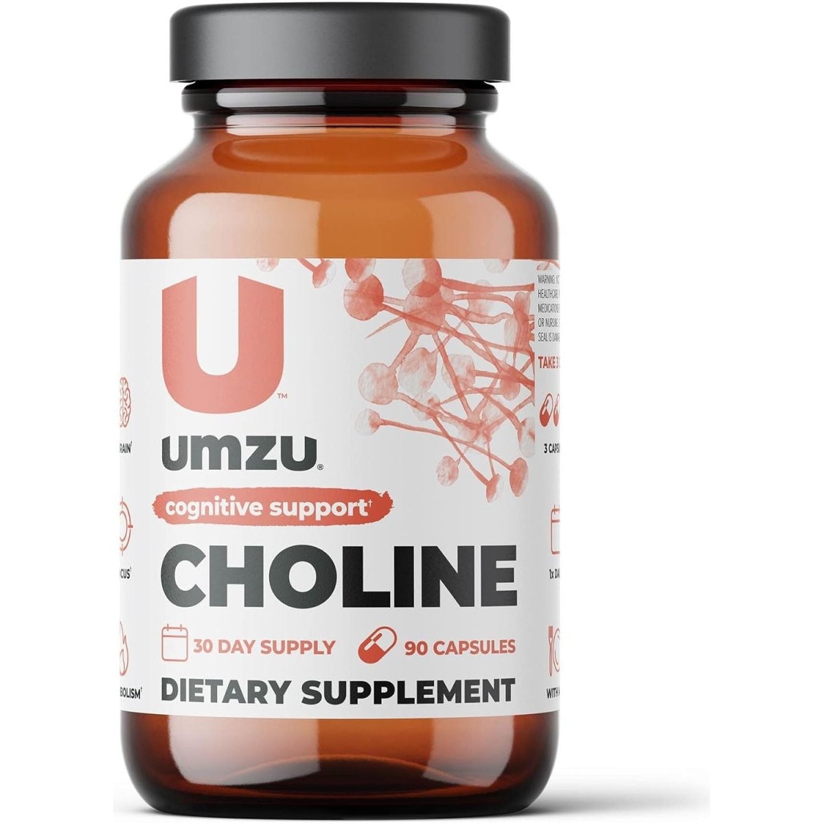 UMZU Choline Supplement for Cognitive and Hormonal Support | Promotes Liver Health & Estrogen Balance (30 Day Supply | 90 Capsules) - Suppviv