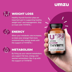 UMZU Thyrite Thyroid Support Supplement & Healthy Metabolism,Weight Management (120 Capsules) - Suppviv