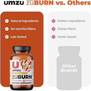 UMZU Zuburn Thermogenic Fat Burner Supplement Support Metabolism (30 Day Supply | 60 Capsules) - Suppviv