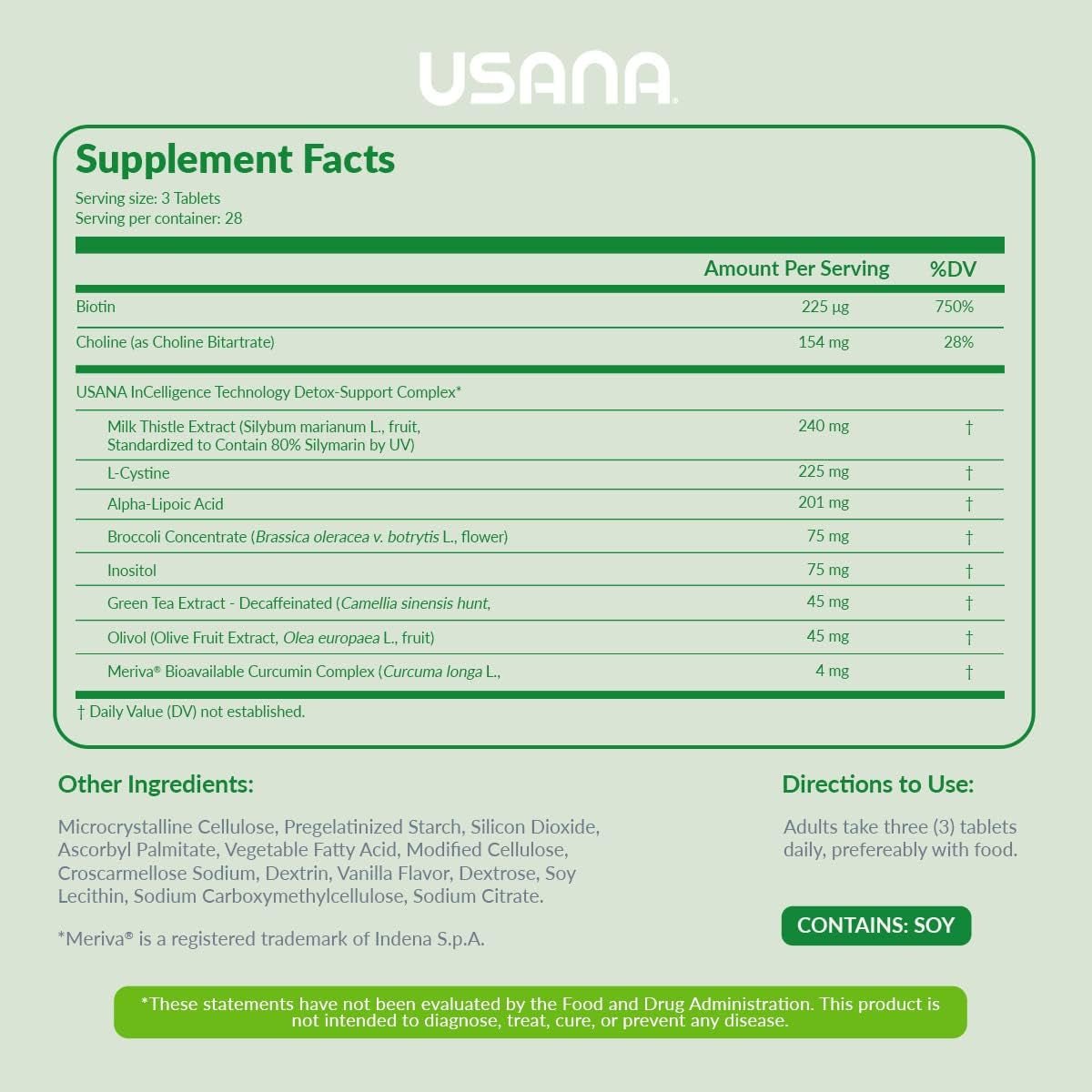 USANA Hepasil DTX with Incelligence Detox - Support Complex for Comprehensive Liver Support - 84 Tablets - Suppviv