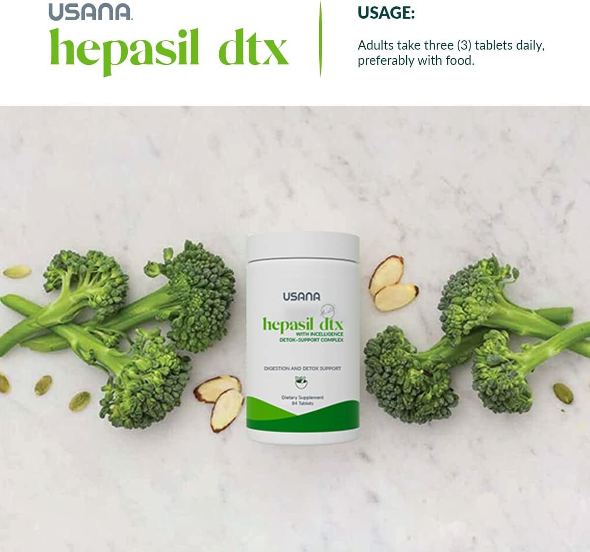 USANA Hepasil DTX with Incelligence Detox - Support Complex for Comprehensive Liver Support - 84 Tablets - Suppviv