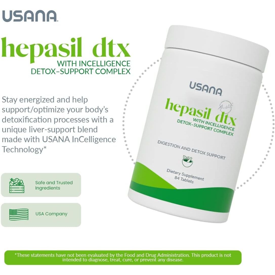 USANA Hepasil DTX with Incelligence Detox - Support Complex for Comprehensive Liver Support - 84 Tablets - Suppviv