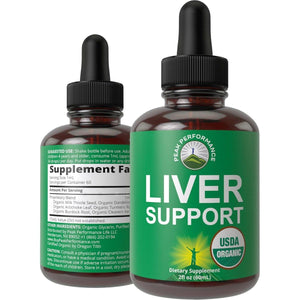 USDA Organic Liver Cleanse Detox & Repair with Organic Milk Thistle 6 - In - 1 Liquid Drops 1 PACK - Suppviv