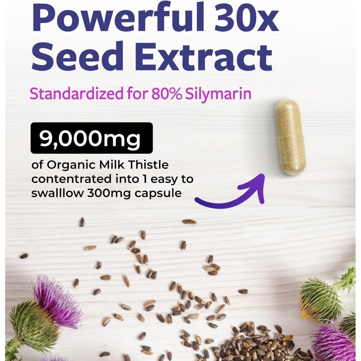 USDA Organic Milk Thistle Capsules - Liver Detox 60 Day Supply - Suppviv