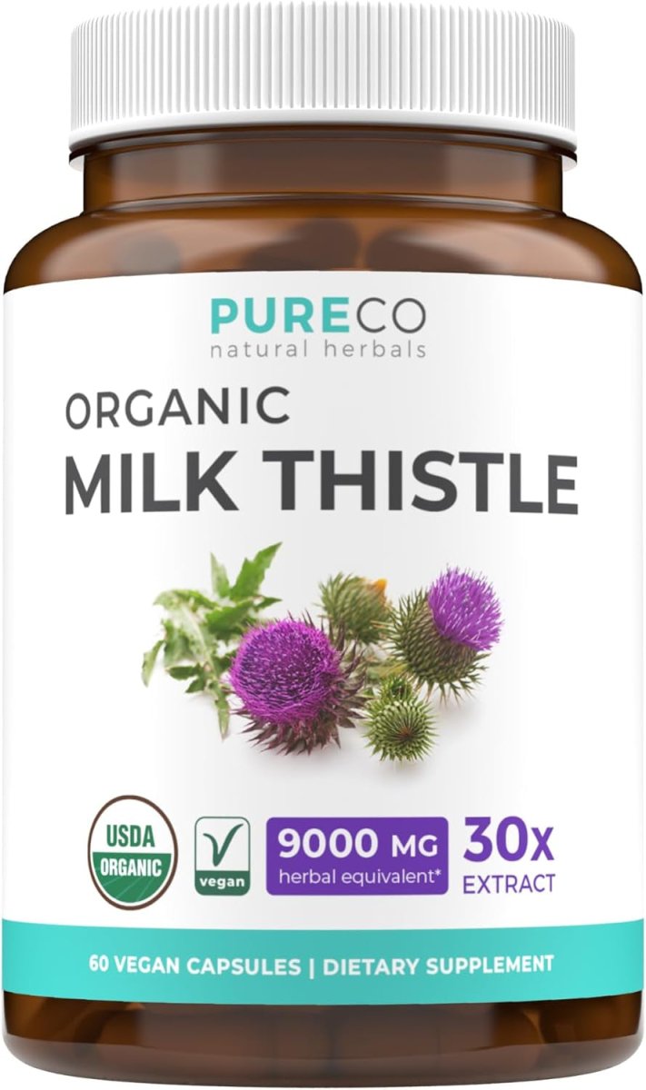 USDA Organic Milk Thistle Capsules - Liver Detox 60 Day Supply - Suppviv