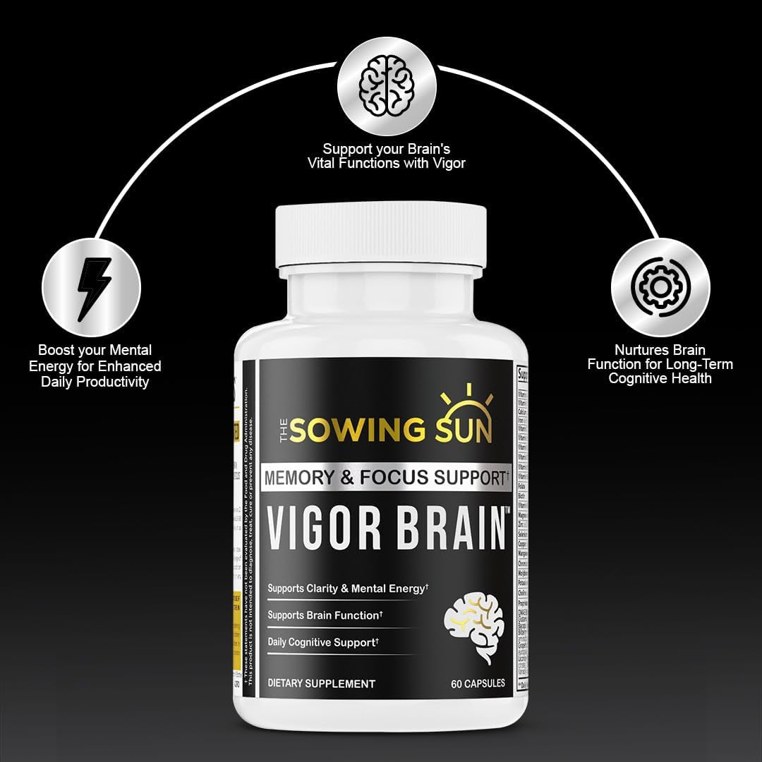 Vigor Brain Premium Nootropic Supplement – Concentration, Brain & Memory Support - Suppviv