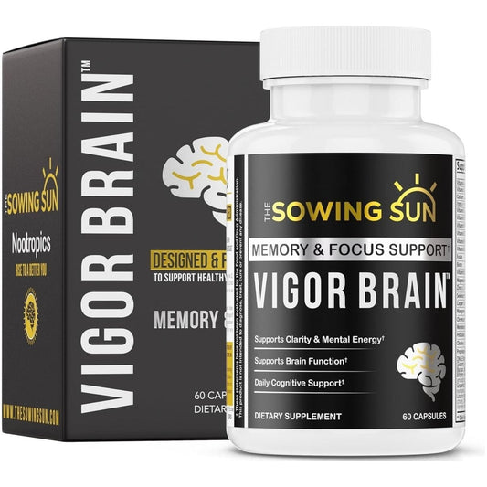 Vigor Brain Premium Nootropic Supplement – Concentration, Brain & Memory Support - Suppviv