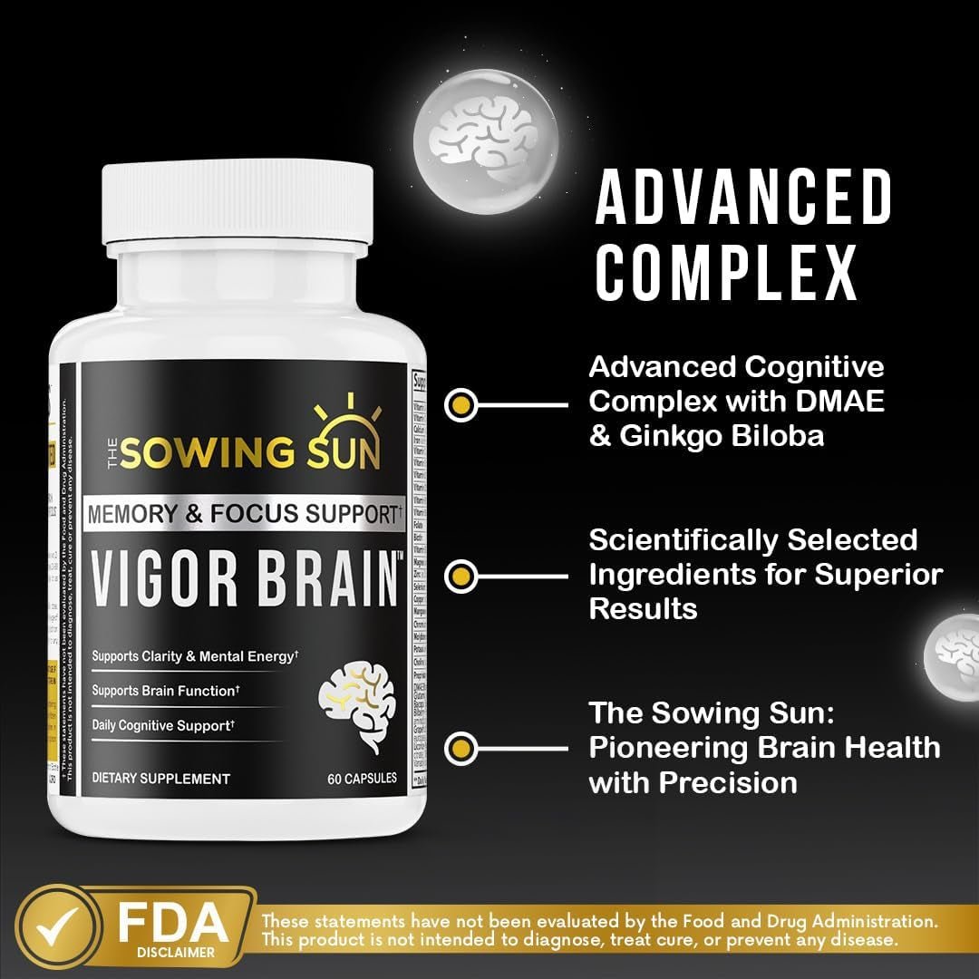 Vigor Brain Premium Nootropic Supplement – Concentration, Brain & Memory Support - Suppviv