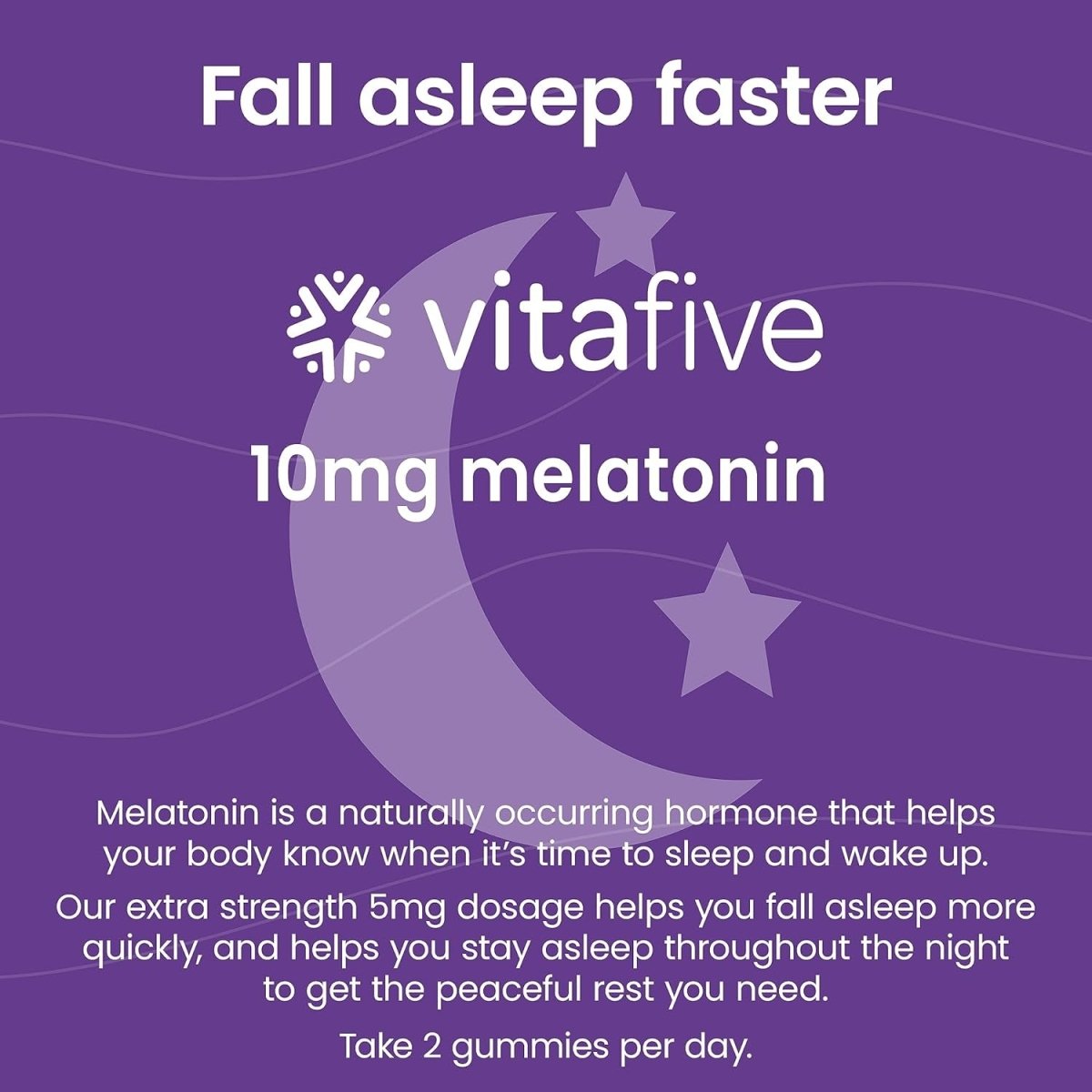 Vitafive Extra Strength Melatonin Gummies (50 Ct) - Suppviv