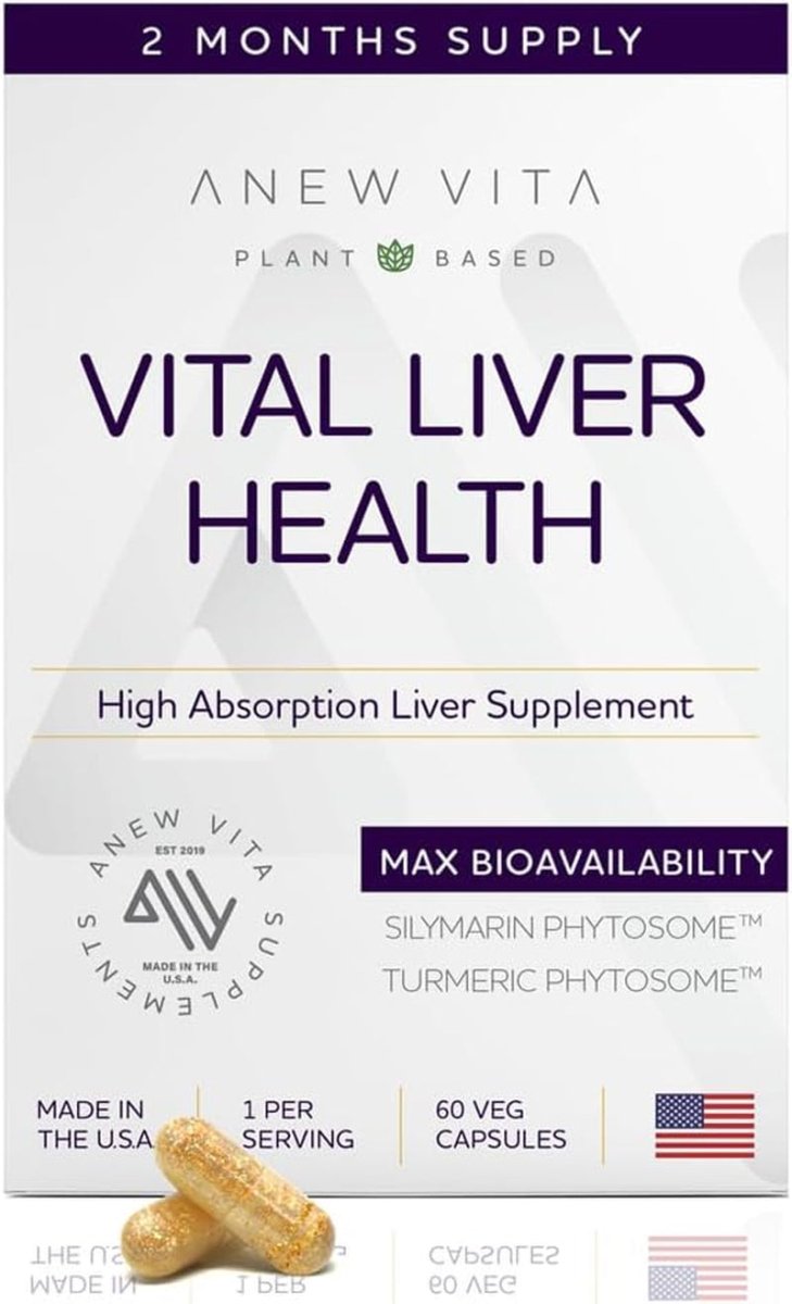 Vital Liver Health Formula - Milk Thistle Supplement for Liver Health, 60 Veggie Capsules - Suppviv