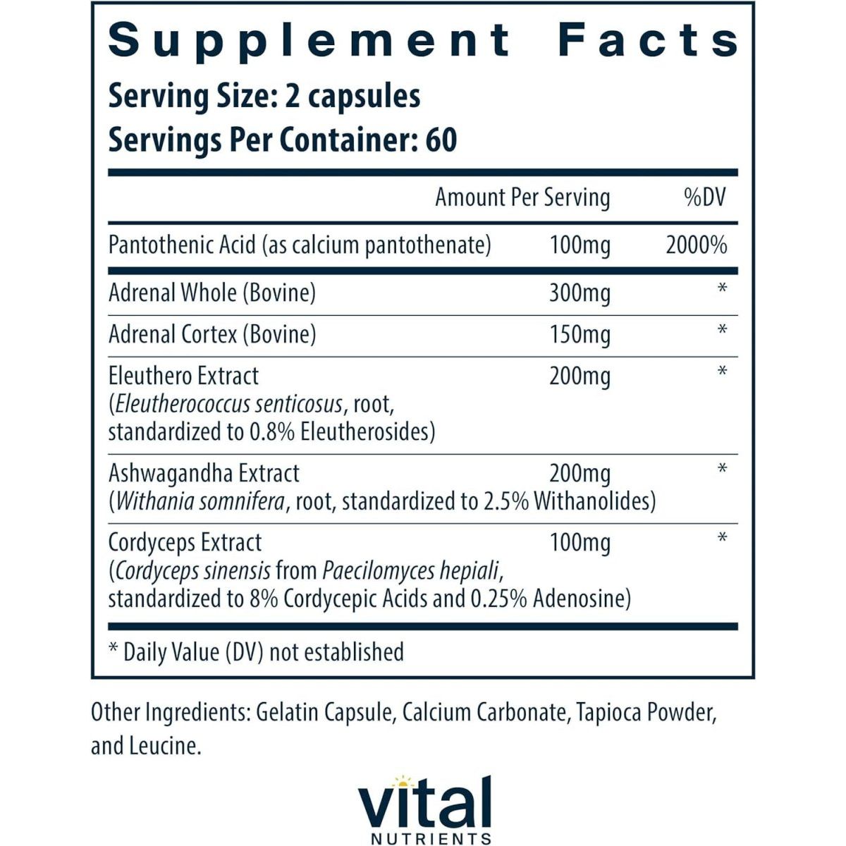 Vital Nutrients Adrenal Support | Adrenal Support Supplements | 120 Capsules - Suppviv