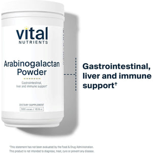 Vital Nutrients Arabinogalactan Powder | Vegan Prebiotic Fiber Supplement | 300G - Suppviv