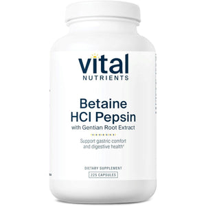 Vital Nutrients Betaine HCL Pepsin with Gentian Root Extract 225 Capsules 1 PACK - Suppviv