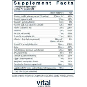 Vital Nutrients Minimal and Essential Multivitamin 90 Ct 1 PACK - Suppviv