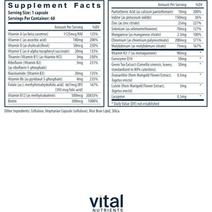 Vital Nutrients Once Daily Multivitamin 60 Capsules - Suppviv