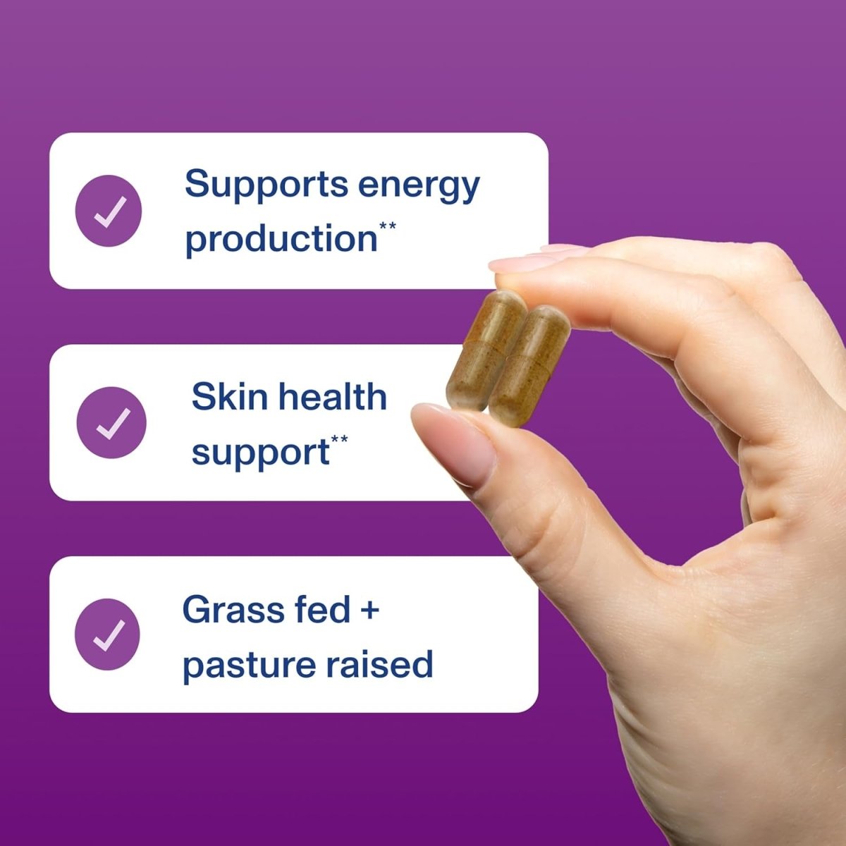 Vital Proteins Grass - Fed Desiccated Beef Liver Pills - (120 Capsules, 750Mg Each) - Suppviv