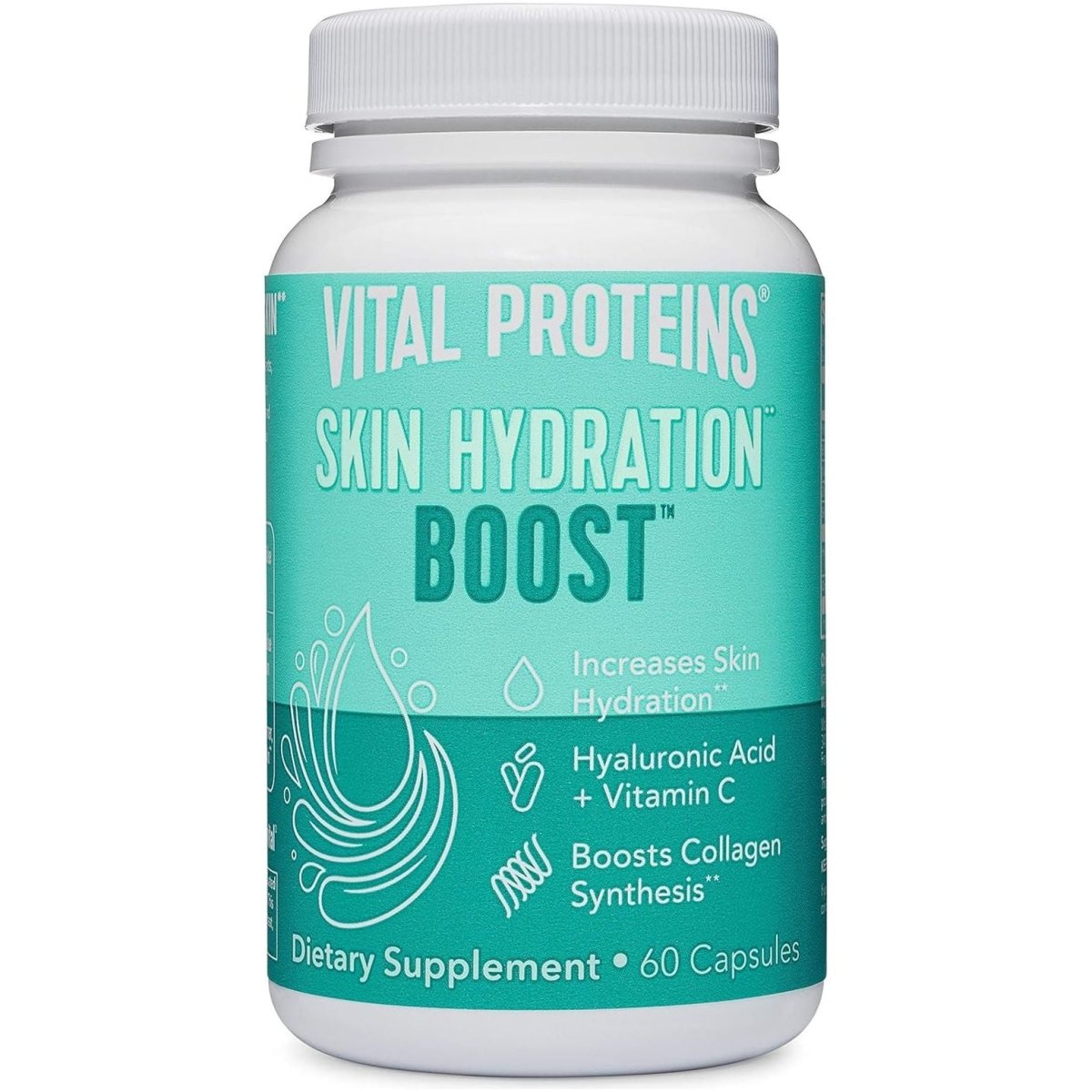 Vital Proteins Hyaluronic Acid Supplement with 120Mg of Hyaluronic Acid 150 Mcg of Biotin and 180Mg of Vitamin C - 60 Capsules - Suppviv