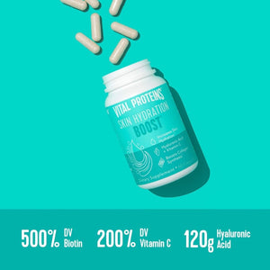 Vital Proteins Hyaluronic Acid Supplement with 120Mg of Hyaluronic Acid 150 Mcg of Biotin and 180Mg of Vitamin C - 60 Capsules - Suppviv